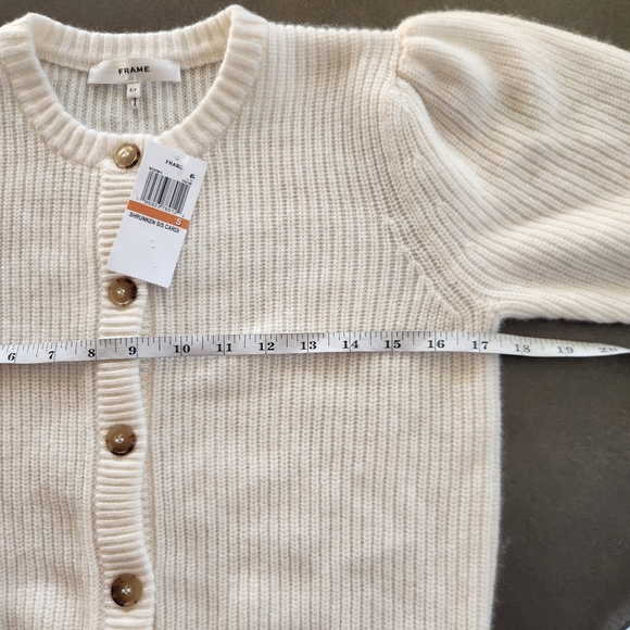 Frame Womens Shrunken Rib Wool & Cashmere Cardigan Size Small NWT $448 - Picture 10 of 12